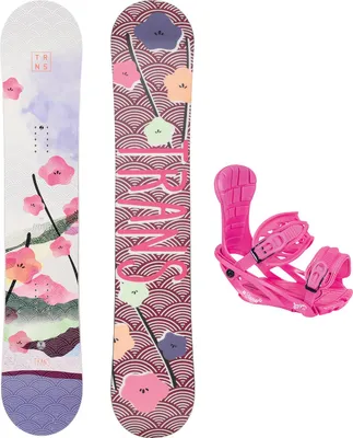 Produktbild von Trans Damen Snowboard Set Premium Wood 152 cm Lila + Pipe M Bindung