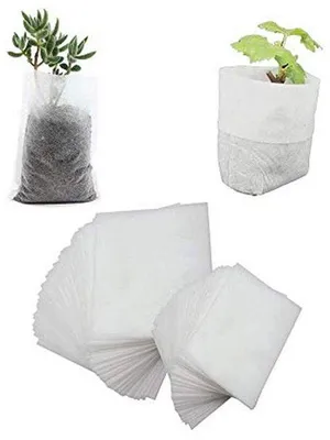 Immagine prodotto di 500 sacchetti biodegradabili non carnosi per la semina - Tessuto per semi e germinazione - Pomodori, fiori e altro - Bianco - 8 × 10 cm