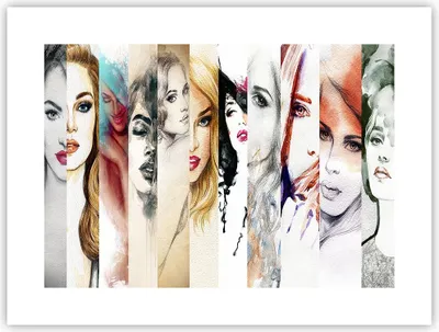 Produktbild von Poster - Poster ohne Rahmen - Frauen Schönheit Dame Illustration - 40x30 cm - Wand Bild - Wanddeko - Wandbilder - Kunstposter - Wandposter - Bilder - Kunstdruck - Wandbild - P2XAA40x30-3012