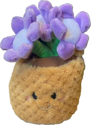 Image de Take me home plante peluche panier à fleurs Lilas 18 cm 660671