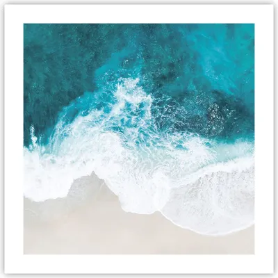 Produktbild von Poster - Poster ohne Rahmen - Luftaufnahmen Strand Welle - 50x50 cm - Wand Bild - Wanddeko - Wandbilder - Kunstposter - Wandposter - Bilder - Kunstdruck - Wanddekoration - Wandbild - P2XAC50x50-4686