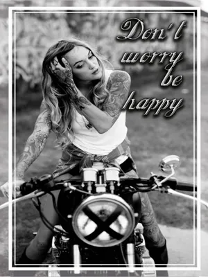 Produktbild von vianmo Holzschild 40x30 cm Motorrad Biker Girl don´t worry happy