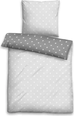 Produktbild von biberna Mako-Satin Bettwäsche "STERNE - MIX & MATCH" STURMGRAU BEZUG 155x200 cm