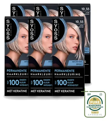 Obrázek produktu pro 6 kusů trvalé barvy SYOSS 10-55 Ultra platinová blond – balení