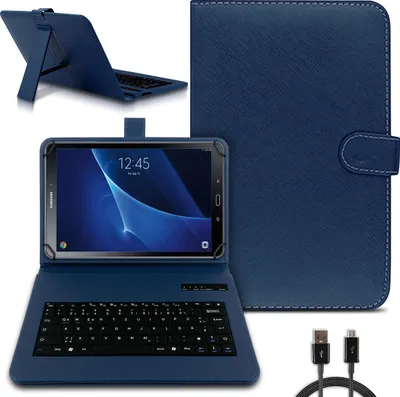 Produktbild von Tastatur Tasche für XGODY 10.1 Bluetooth Hülle Keyboard QWERTZ Schutzhülle CaseFarben:Blau