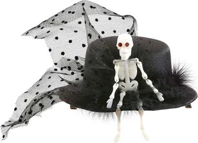 Produktbild von WIDMANN Minizylinderhut mit Skelett schwarz