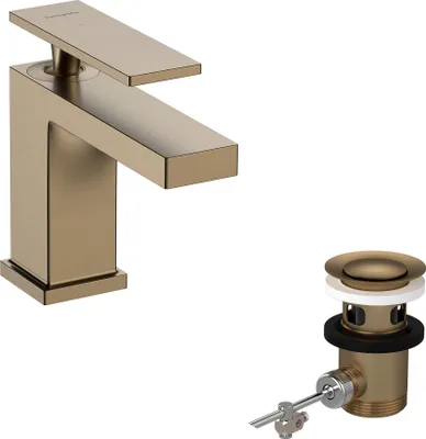 Immagine prodotto di hansgrohe Tecturis E Mitigeur monocommandé pour lavabo 80, saillie 122mm, avec garniture de vidage, CoolStart, EcoSmart+, 73002140, 73002140