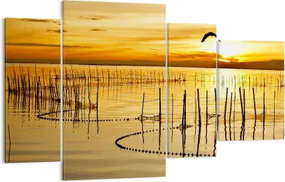 Produktbild von Bild auf Leinwand - Leinwandbild - See Vogel Wasser - 120x70cm - Wand Bild - Wanddeko - Wandbilder - Leinwanddruck - Bilder - Kunstdruck - Wanddekoration - Leinwand bilder - Wandkunst - DL120x70-3616