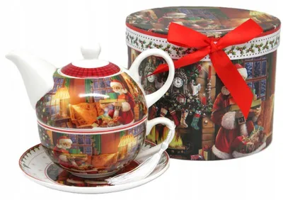 Produktbild von Queen Isabell TEA FOR ONE Tasse mit Kanne Weihnachtsdekor