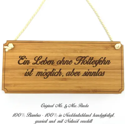 Produktbild von Mr. & Mrs. Panda Schild Holterfehn - Geschenk, Holz Türschild, Hinweisschild, Reklameschild, Geschenkidee, Landhaus, wandtafel, Shabby, Graviert, Wegweiser