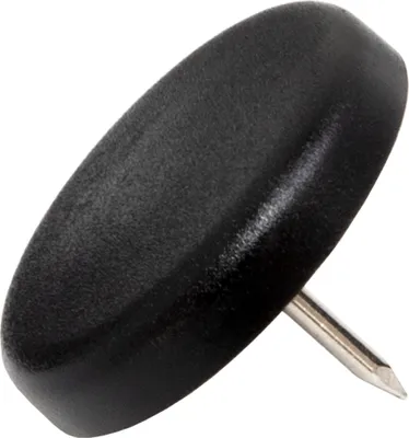Immagine prodotto di Adsamm® | 32 pattini in plastica con chiodino | Ø 30 mm | Nero | Rotondi | Pattini per mobili con perno di alta qualità di Adsamm®
