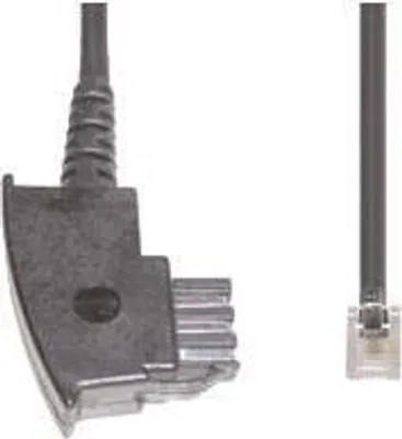 Produktbild von e+p T 170/6, 6 m, TAE, RJ-12 (6p4c), Transparent, Schwarz, Männlich, Männlich
