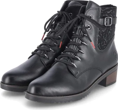 Produktbild von Rieker Damen Schnürstiefeletten Schwarz Kunstleder Größe: 41