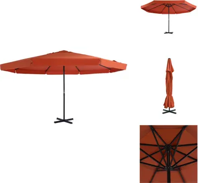 Immagine prodotto di vidaXL Ombrellone con asta in alluminio 500 cm rosso terracotta - Ombrelloni e tende da sole