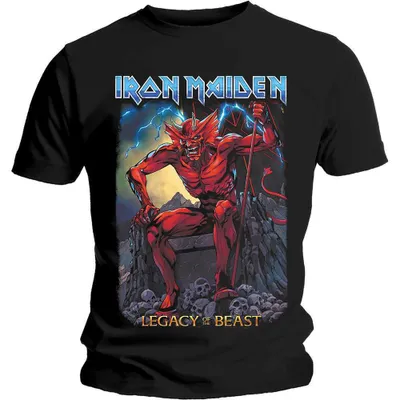 Image de Iron Maiden | T-shirt officiel du groupe | Legacy of the Beast 2 Devil, Large, Black