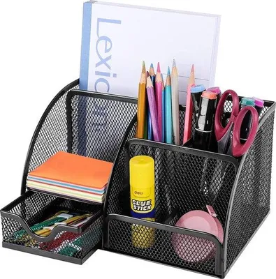 Produktbild von Schreibtisch Organizer – Platzsparend mit 6 Fächern – Schwarz