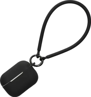 Produktbild von kwmobile Hülle kompatibel mit Apple Airpods Pro 2 Kopfhörer - Silikon Schutzhülle Etui Case Cover - mit Handschlaufe Schwarz