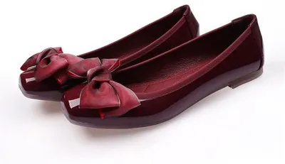 Produktbild von Schuh-Modell - Vierkante Teen - Slip On - Memory Foam - Kanten Strik - Platte Schuhe - Rot, Größe 37 EU