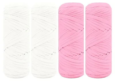 Obrázok produktu pre Súprava priadze na tričko, 800 g, balenie 4 ks (200 g/75 m), polyester, vhodná na háčkovanie a pletenie