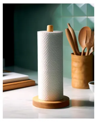 Produktbild von Stehender Küchenrollenhalter aus Holz für Küche und Esstisch