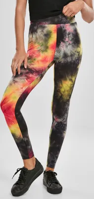 Produktbild von Urban Classics Damen Leggings Ladies Tie Dye High Waist Leggings Darkpink/Black-XS