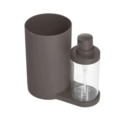 Produktbild von Badezimmer-Organizer mit Seifenspender, 20 x 12 x 19 cm, Kunststoff, Schwarz - iDesign