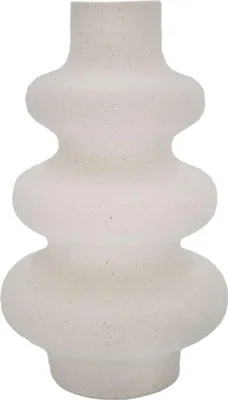 Produktbild von Intirilife Keramik Vase in Creme Weiß - 13 x 21.8 cm - Spiralvase Dekovase ideal für Blumen Pampasgras und Trockenblumen