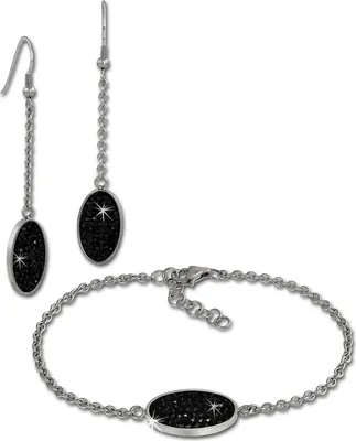 Produktbild von Amello Edelstahl Damen Sets schwarz ESSS03S