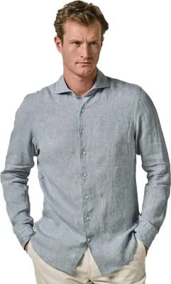 Produktbild von Profuomo Hemd hellblau meliert Leinen Slim Fit