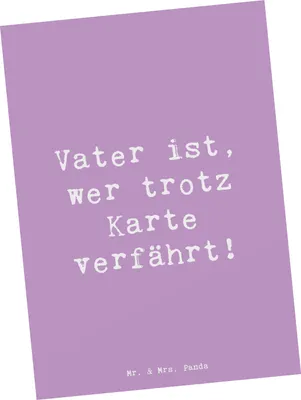 Produktbild von Mr. & Mrs. Panda Postkarte Spruch Vater Abenteuer - Lavendeltraum - Geschenk, Vaterschaft, Freude, persönliche Erinnerungen, einzigartige Designs, Reisen, Ansichtskarten