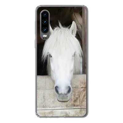 Produktbild von MuchoWow® Handyhülle Schutzhülle Hülle für Huawei P30 Pferde - Pferdestall - Regale Silikon Softcase Handy Hülle - Kartenbesitzer