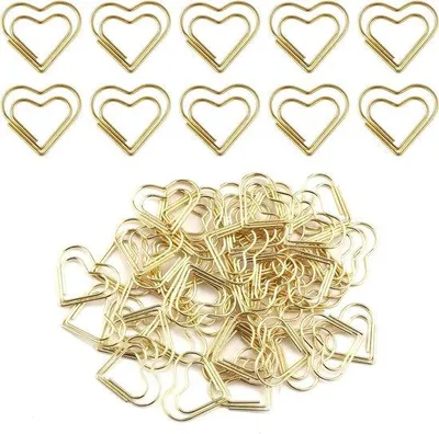 Produktbild von Miniature Papierklammern aus Edelstahl, 100 Stück, Gold, Liefdeshart Design, für Schule, Büro, Privatanwendung