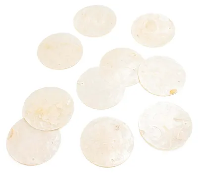 Produktbild von Vintageparts Capiz Muschelscheiben cremeweiß ca. 40 mm, 10 Stück