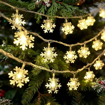 Schneelichtsnoer 3 m, 30 LEDs, warmweiß, batteriebetrieben