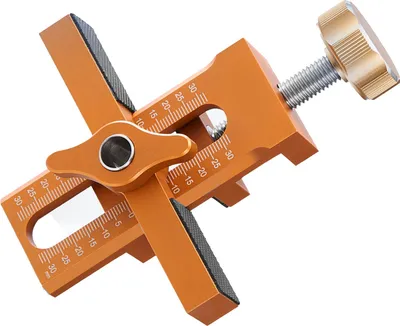 Productafbeelding van Installeerpositie voor montagesjablonen van kastdeuren, verstelbaar, van aluminiumlegering, met waterpas en terugslagopening, geschikt voor een klemdikte van 7-40 mm, voor houtbewerkingsdoeleinden