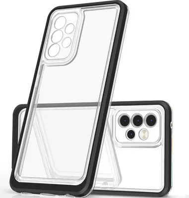Image de Étui 3En1 Transparent Pour Samsung Galaxy A73 Gel Cover With Frame Noir