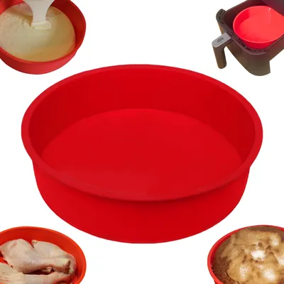 Runde Silikon-Backform für Heißluftfritteuse, 21,5 cm, BPA-frei, 1 Stück