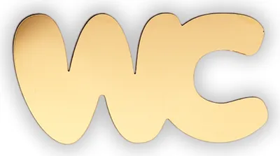Produktbild von Türschild WC, Toilettenschild aus goldfarbenem Edelstahl