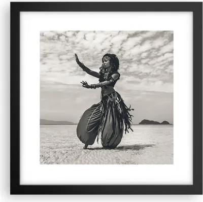 Produktbild von Gerahmtes Poster - Schwarzer Rahmen - Tänzer Folk Oriental - 30x30 cm - Wand Bild - Wanddeko - Wandbilder - Kunstposter - Wandposter - Bilderrahmen - Bilder - Kunstdruck - P2BAC30x30-4445