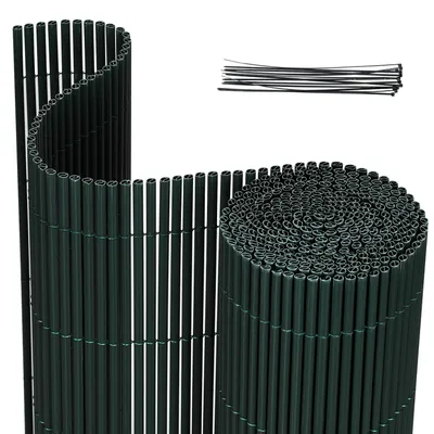Immagine prodotto di Ikodm Tappeto frangivista in PVC 100x900 cm, effetto bambù, frangivista da giardino, recinzione frangivista, recinzione per balcone, frangivento, rivestimento per balcone, verde