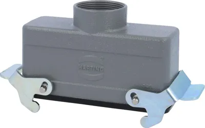 Image de HARTING Han 24B Boîtier d'accouplement bas, 1xPG29 sortie de câble droite, avec 2 étriers transversaux Raccord vissé PG29 Plage de serrage