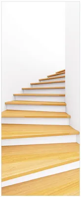 Produktbild von Wallario Memoboard Magnettafel aus Glas, Größe 32 x 80 cm, Motiv Wendeltreppe aus hellem Holz