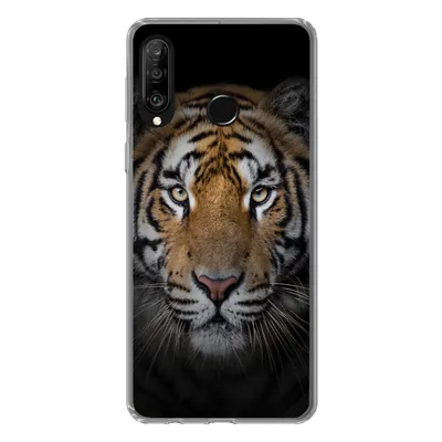 Produktbild von MuchoWow® Handyhülle Schutzhülle Hülle für Huawei P30 Lite Tiger - Wildtiere - Porträt - Schwarz - Tiere Silikon Softcase Handy Hülle - Handyhülle