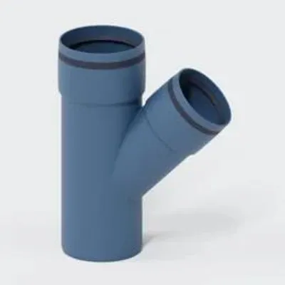 Produktbild von Poloplast Abzweig, DN90/75, POLO-KAL XS, PP-MD, Ø90/75mm, 45°, blau, 1 Stk.