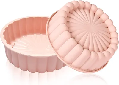 Imagen del producto de Juego de moldes de silicona, de 2 piezas, de 20 cm, con revestimiento antiadherente, para pasteles y cheesecakes