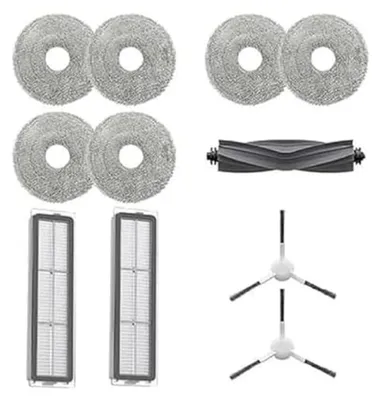 Produktbild von Zubehörset für Dreame L10 Prime/L10s Ultra/L10 Ultra,1 Hauptbürste, 2 Seitenbürsten, 2 Filter & 6 Mopptücher, für Saugroboter Haushalt