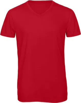 Produktbild von B&C TM057 | Herren V-Neck Triblend T / langlebig, flexibel + faltenfrei - Farbe: Red - Größe: L