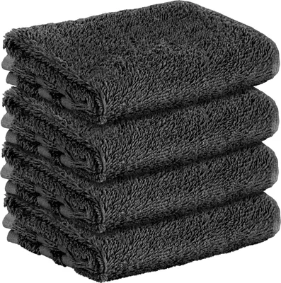 Obrázek produktu pro StickandShine, sada 4 ks prémiových froté ručníků pro hosty, 30 x 50 cm, černé, gramáž 500 g/m², 100 % bavlna