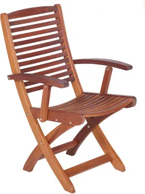 Produktbild von Braun Armlehnstuhl Stuhl Gartenstuhl Holzstuhl Gartenmöbel Sitzmöbel