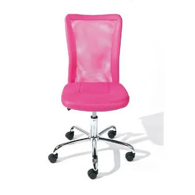 Immagine prodotto di Sedia girevole per bambini BONNIE con rivestimento rosa, base cromata